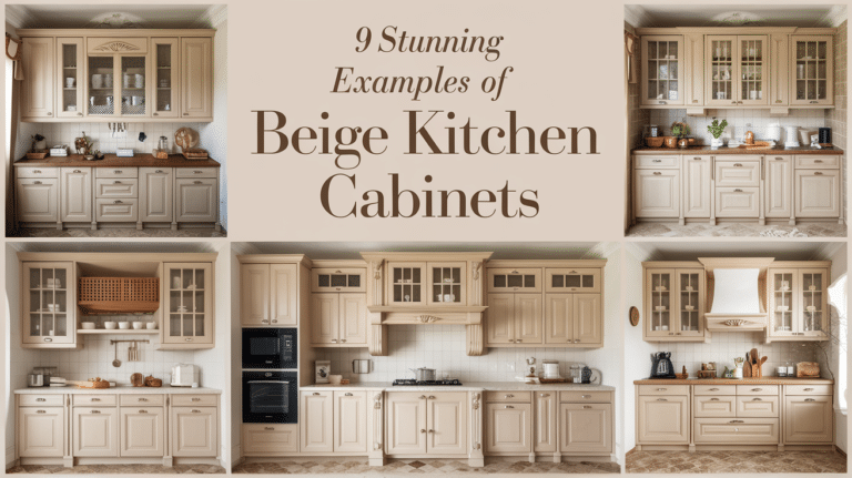 a collage of different kitchen cabinets